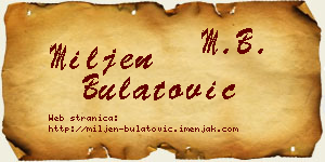 Miljen Bulatović vizit kartica